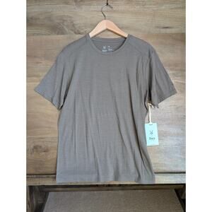 NWT Ibex T-Shirt Mens Medium Shiitake Merino Wool Journey Short Sleeve Crew Neck